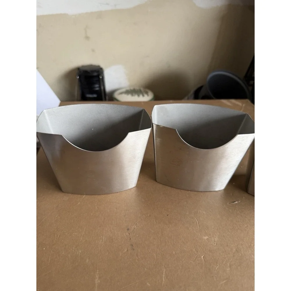 Set of 3 Mini Metal Baking‎ Molds Small Loaf Pans Silver 2x4.5 in